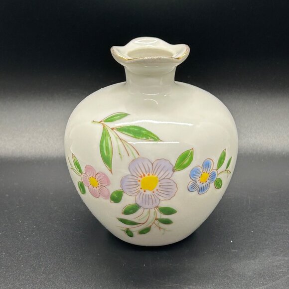 Vintage Hand-Painted Perfume Bottle Japanese Handpainted Floral & Gold Accents - Picture 13 of 16